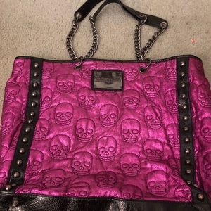Betsey Johnson Metallic Skull Purse